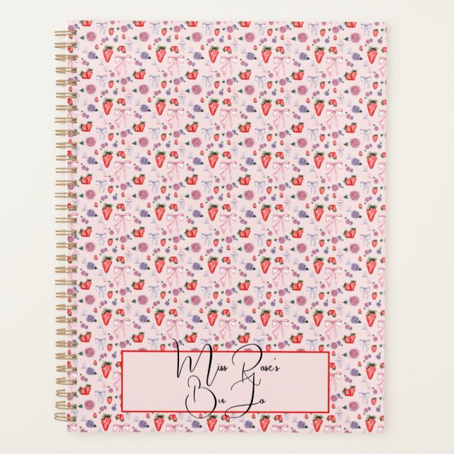 Floral and Strawberry Coquette Ditsy Planner (Front)