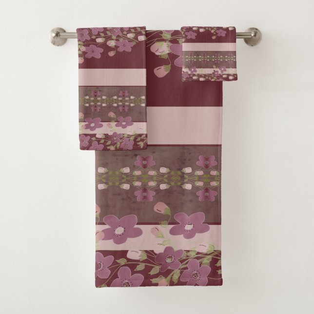 Floral and Stripe Mixed Towel (Insitu)
