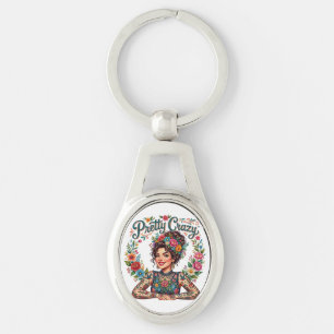 Floral and Tattoo Lady Key Ring
