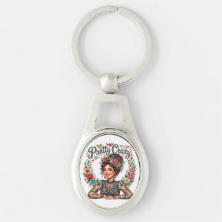 Floral and Tattoo Lady Key Ring
