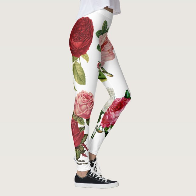 Floral and White Custom Leggings (Right)