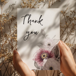 Floral Anemones Baby Shower  Thank You Card