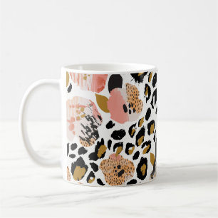 Floral, animal print, seamless pattern. coffee mug