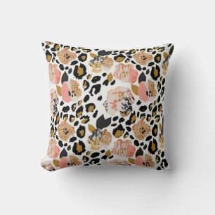 Floral, animal print, seamless pattern. cushion