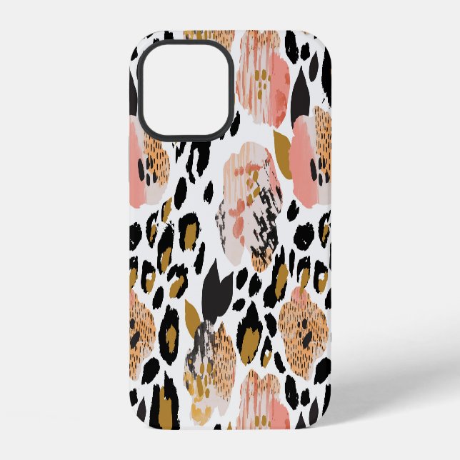 Floral, animal print, seamless pattern. iPhone case (Back)