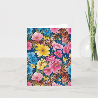 Floral, Animal print Thank you Cards