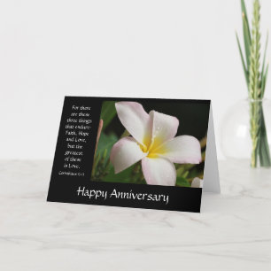 Floral Anniversary Plumeria w/ verse about love Card