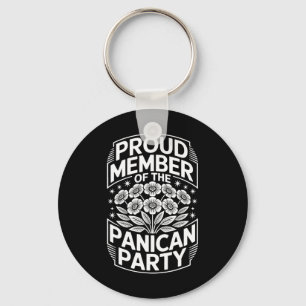 Floral Anti Trump Panican Party Key Ring
