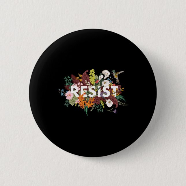Floral Anti Trump Political Protest  6 Cm Round Badge (Front)