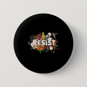 Floral Anti Trump Political Protest  6 Cm Round Badge
