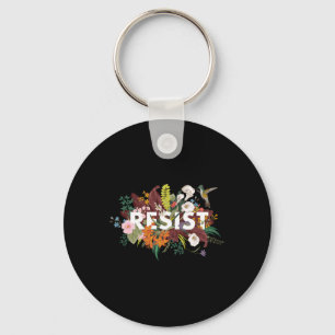 Floral Anti Trump Political Protest Key Ring