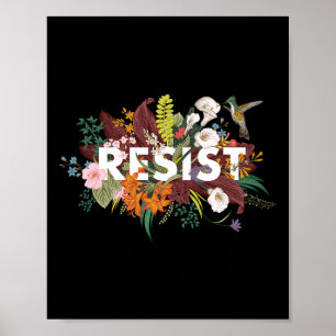 Floral Anti Trump Political Protest Poster