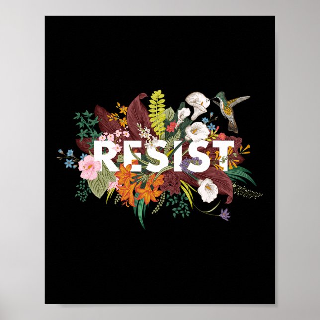 Floral Anti Trump Political Protest  Poster (Front)