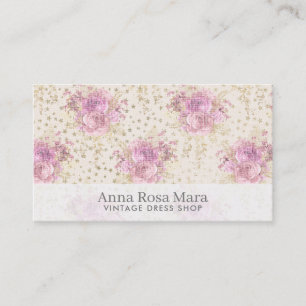 *~* Floral Antique Victorian Roses Vintage Linen Business Card