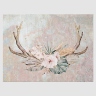Floral Antler Decoupage Tissue Paper