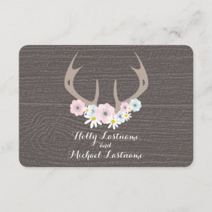 Floral Antlers + Barn Wood Wedding RSVP
