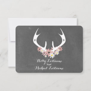 Floral Antlers + Chalkboard Inspired Wedding RSVP