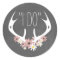Floral Antlers Chalkboard Inspired Wedding Sticker