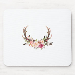 Floral antlers mouse mat