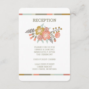 FLORAL ANTLERS   RUSTIC WEDDING RECEPTION INVITE