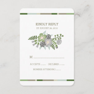 FLORAL ANTLERS WEDDING RESPONSE CARD