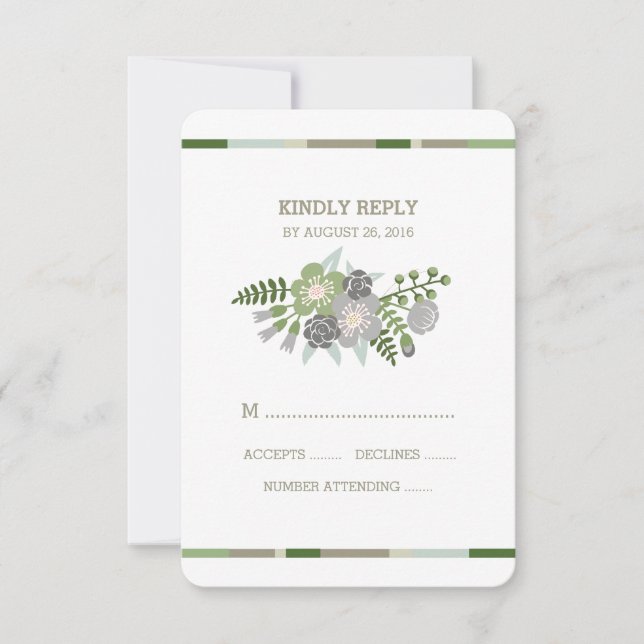 FLORAL ANTLERS | WEDDING RESPONSE CARD (Front)