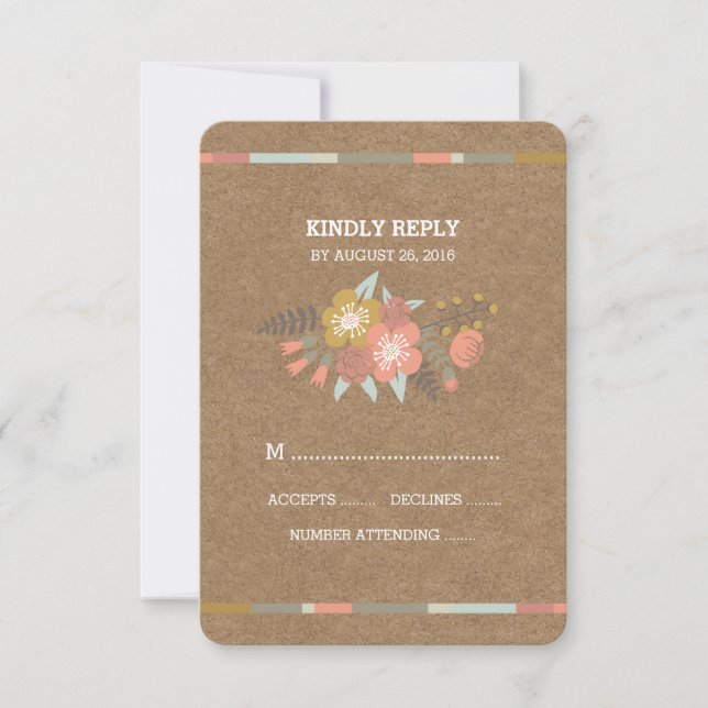 FLORAL ANTLERS | WEDDING RESPONSE CARD (Front)