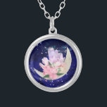 *~* Floral AP40 Moon Crystals Mystic OMBRE Glitter Silver Plated Necklace<br><div class="desc">(search AP40 for similar products) NECKLACE - Luna Celestial Deep Navy Blue background with Silver Stars. * Energetically Enhanced Magical Lunar Luna Moon Crystals Celestial Cosmic Boho Rainbow Unicorns colours HOLO OMBRE with sparkle STARS glitter NAVY BLUE night sky background. This Mystical creation is a Soothing Peaceful Calming Psychic Medium...</div>