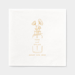 Floral Apothecary Bottle Wedding Foil Napkins