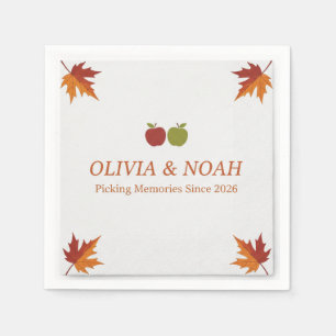Floral Apple Picking Cocktail Napkins – Personaliz