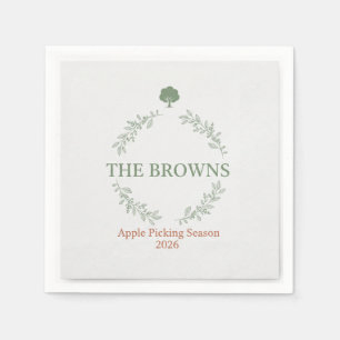 Floral Apple Picking Cocktail Napkins – Personaliz