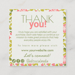 Floral Appreciation Business Card