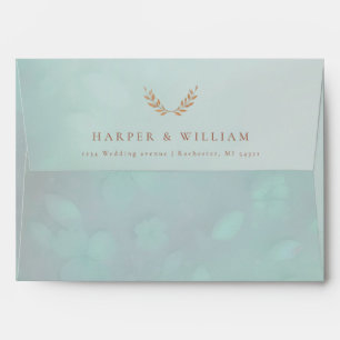 Floral aqua blush Envelope