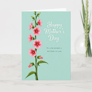 Floral Aquamarine Mothers Day Card