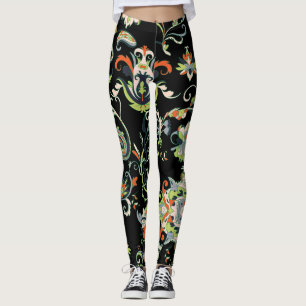 Floral Arabic Ornament: Seamless Traditional Leggings