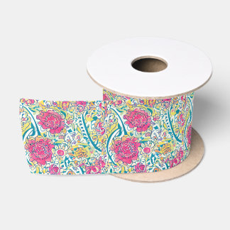 Floral Arabic Pattern Satin Ribbon