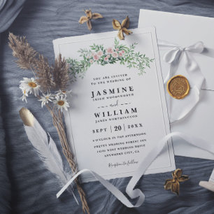 Floral Arc Chic Rustic Elegant Modern Wedding Invitation