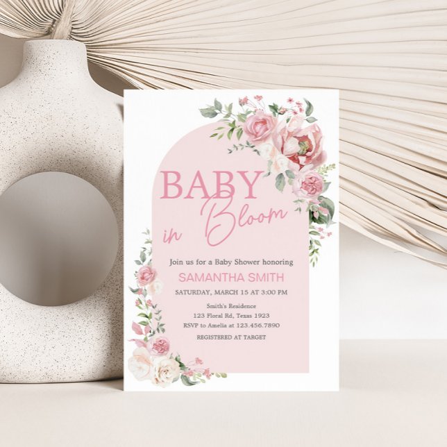Floral Arch Baby in Bloom Baby Shower Invitation (Baby in Bloom Floral Arch Baby Shower Invitation)
