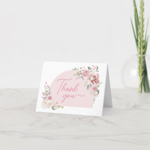 Floral Arch Baby in Bloom Baby Shower Thank You Card