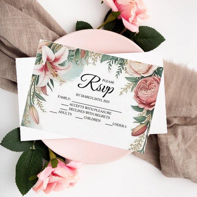 Floral Arch Designer RSVP Cards (Creator Uploaded)