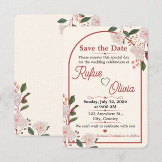 Floral Arch Editable Save The Date
