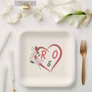 Floral Arch Editable Wedding Paper Plates
