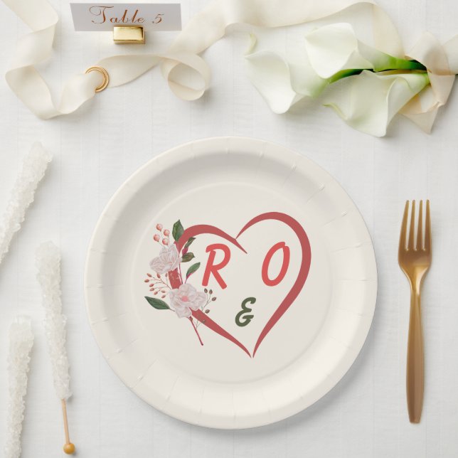 Floral Arch Editable Wedding Paper Plates (Wedding)