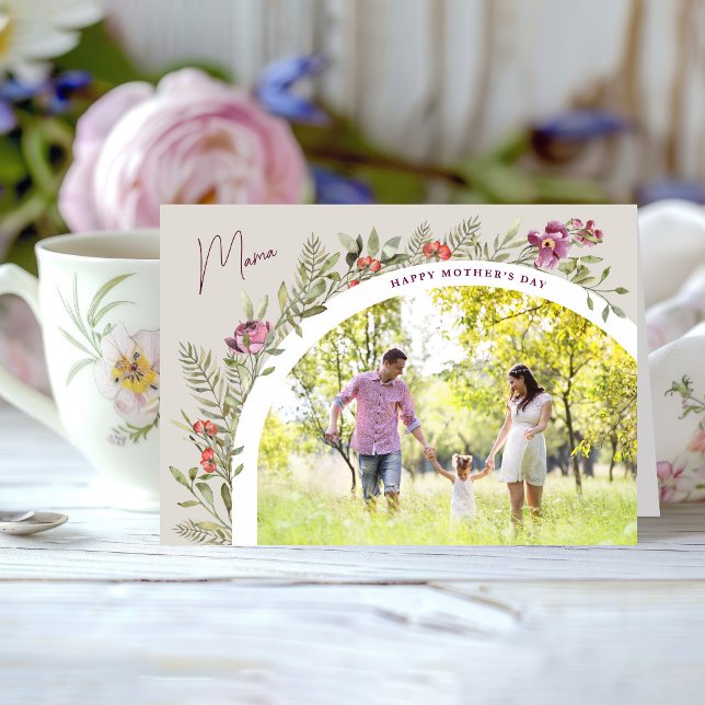 Floral Arch Photo Happy Mother's Day Mama Card (Creator Uploaded)