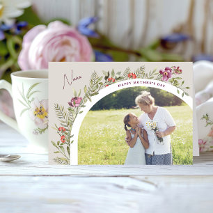 Floral Arch Photo Happy Mother's Day Nana Card
