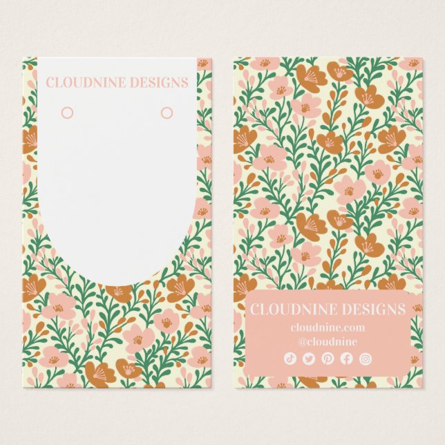 Floral Arch Pink GreenEarring Jewellery Display Ca (Front & Back)