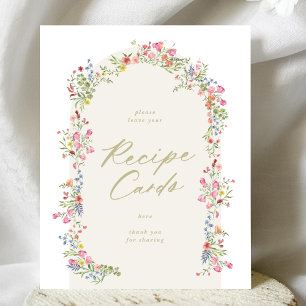 floral arch spring recipe cards bridal shower sign