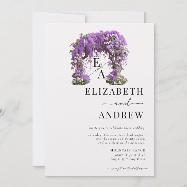 Floral Arch | Tree Wedding Invitation (Front)