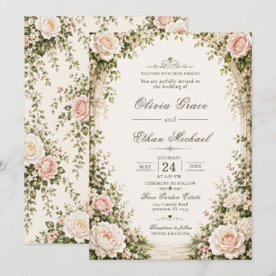 Floral Arch Wedding Invitation