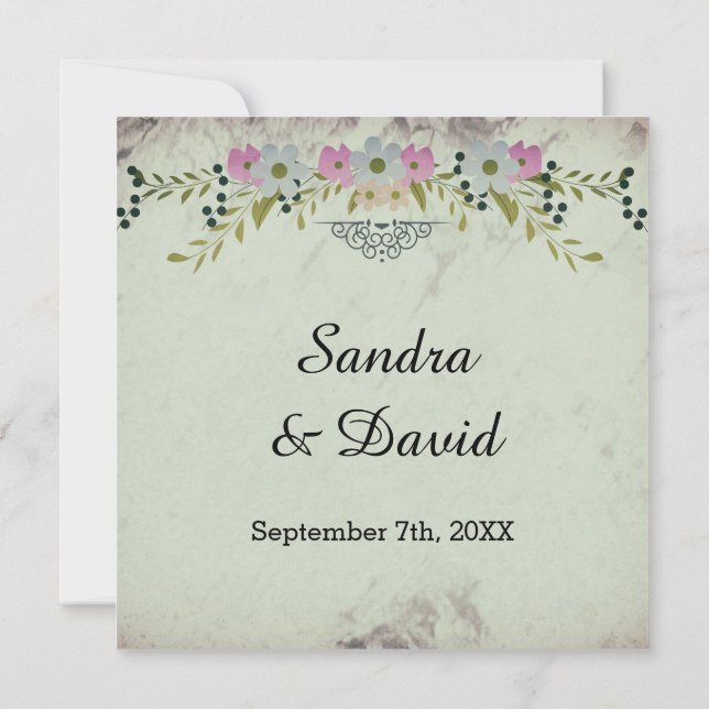 Floral Arch Wedding Invitation (Back)